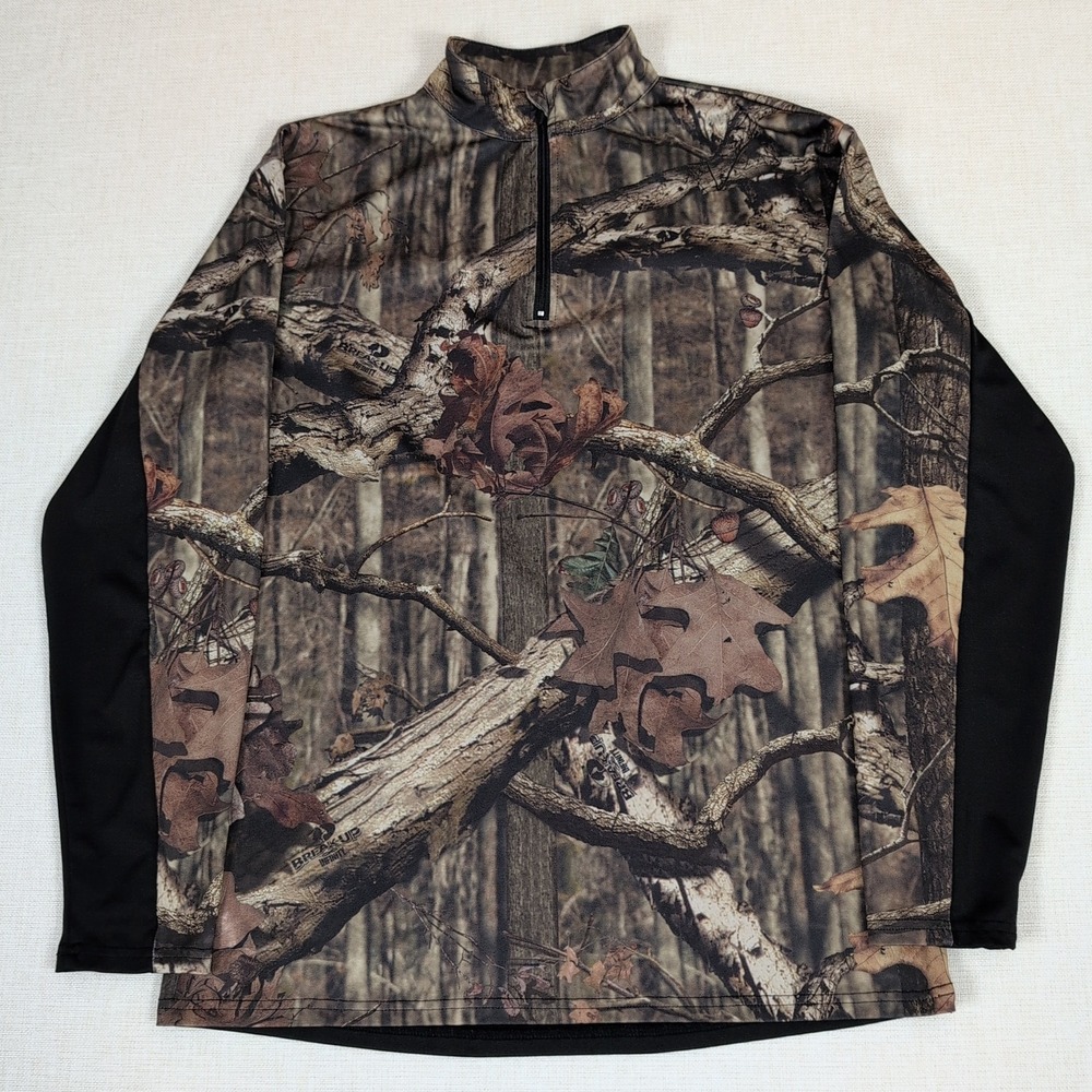 Mossy Oak Break-Up Infinity Pullover Mens Medium Camouflage 1/4 Zip Hunting